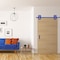 Ekena Millwork Premium Wagon Wheel Horseshoe Barn Door Hardware Set w/ 5' Track for 2 1/4" Doors, Blue Ribbon GB600155H2WBR - alternate 5